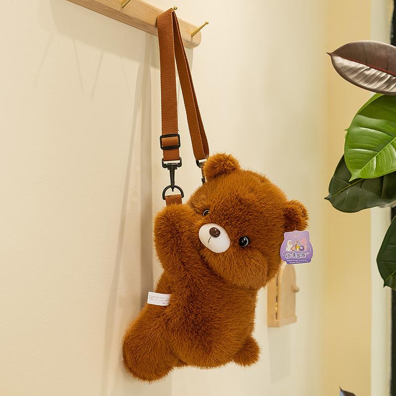 New Animal Trend Schoolbag Children's Plush Messenger Bag Husky Doll Going Out Travel Backpack