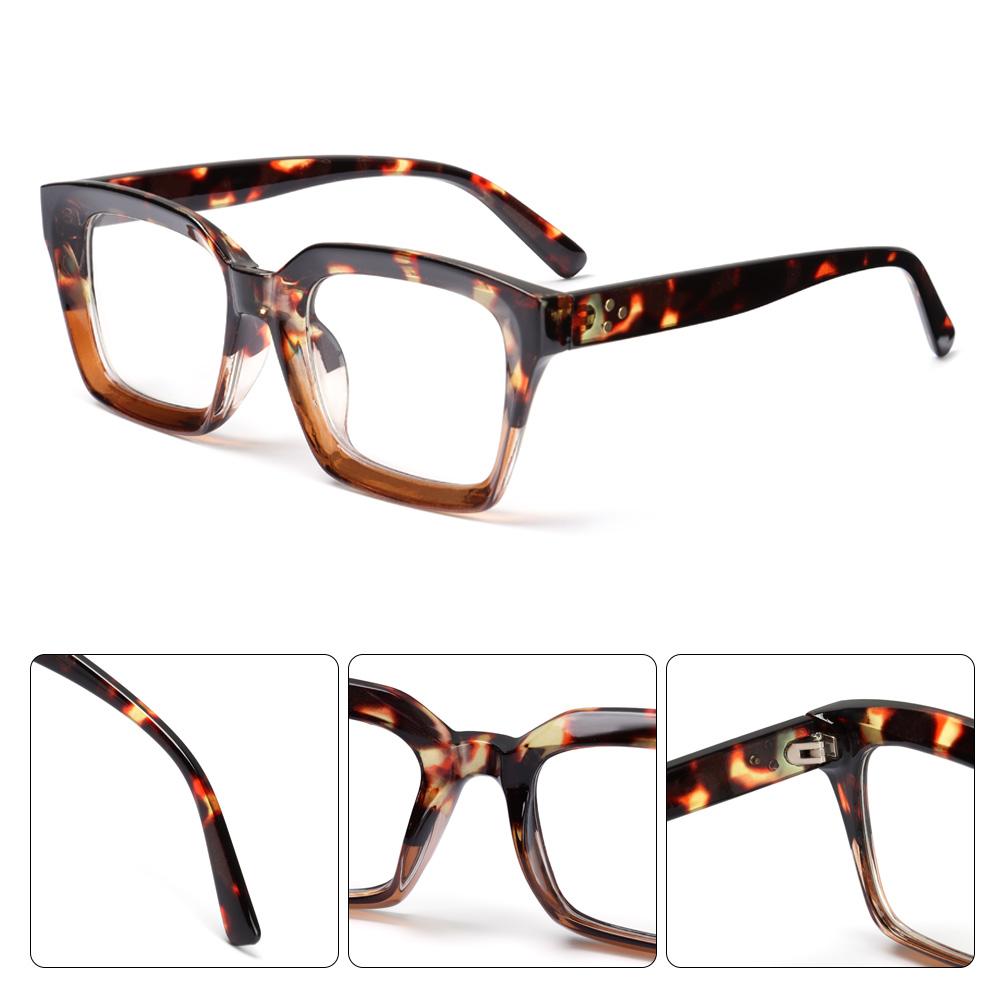 Latest Square Reading Eyeglasses Men Women Oversized Frame Fashionable HD Presbyopic Eyeglasses Diopter 0~+3.0
