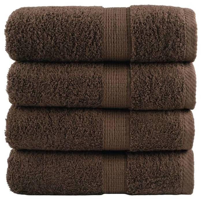 VidaXL Serviettes d'invité de Qualité Supérieure 4 pcs, Draps de Bain, Essuie-mains, Serviette de Visage Salle de Bain, 137231