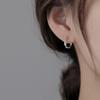 ANENJERY Shiny Zircon Geometric Hoop Earrings For Women Wedding Temperament Jewelry