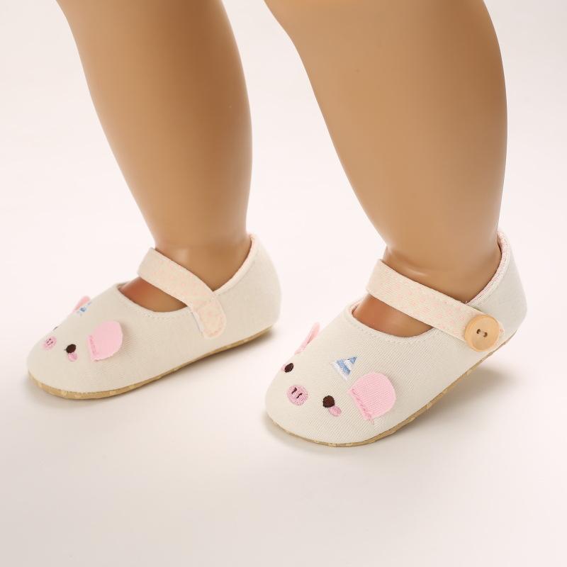 Frühling und Herbst 0-1 Jahr alte Baby-Kleinkindschuhe Weiche Sohle Atmungsaktive Babyschuhe Cartoon Freizeitschuhe
