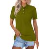 Chemise décontractée à manches courtes et revers pour femme, haut boutonné de couleur unie, à la mode