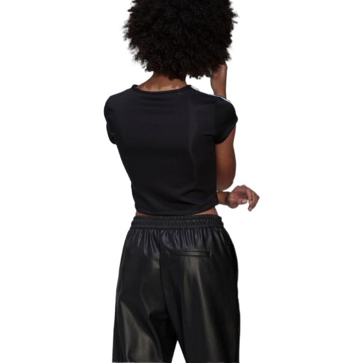 adidas Originals Crop Tops Women's Black Crew Neck Moderate HM4710