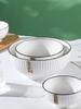 Yamada Nordic Style Ceramic Bowl - Simple Shell Pattern, Large Capacity for Rice, Noodles, or Soup.