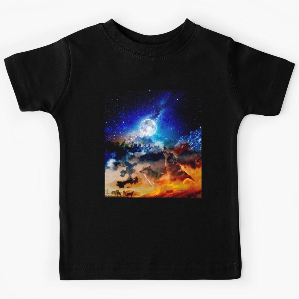 Wolves Howling in the Night Kids T-Shirt 150