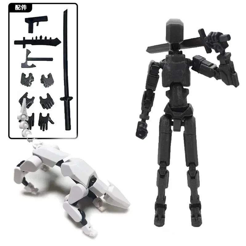 

2 шт. 13 шарнирных фигур, подвижный манекен, игрушка для самостоятельной сборки, 3D-печатная фигурка, манекен для стоп-моушн анимации черный белый