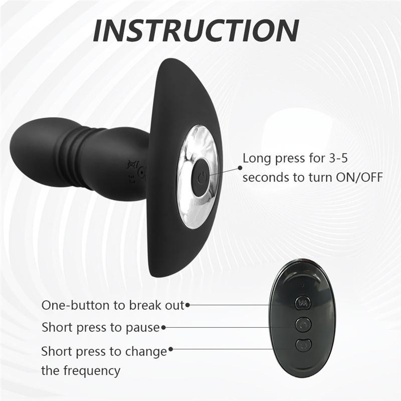 Bezdrátové dálkové ovládání Vibrátor řiti Zatahovací Vibrátor řiti Zástrčka pro masáž řiti Sexuální hračky S