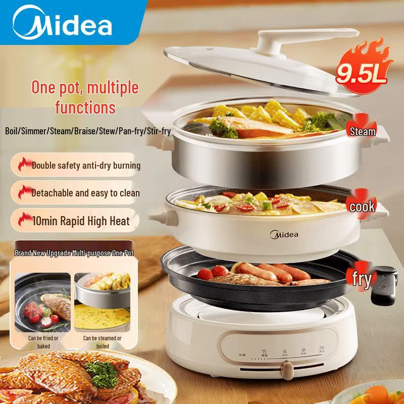 Midea 9.5L Multi-Functional Electric Hot Pot CN plug (adapter included)