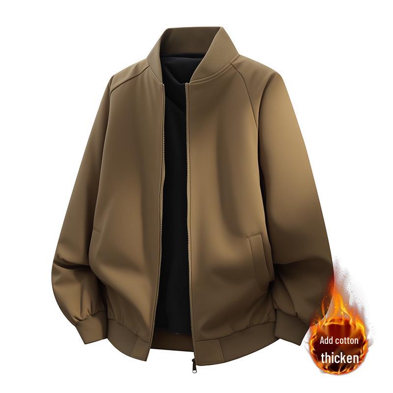 

Men s Plus Size Winter Cotton Baseball Jacket, Warm Velvet-Lined, for 80-300 jin L