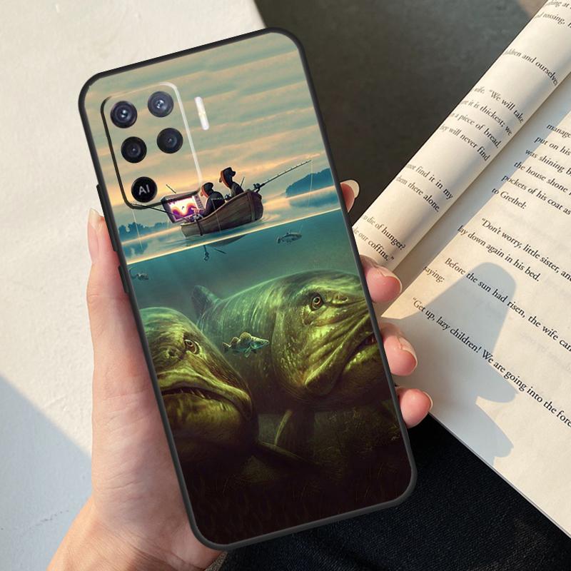 Fish Fishing Case For Oppo A58 A98 A78 A18 A38 A60 A80 A40 A77 A57 A17 A74 A54 A94 A96 A76 A16 A15 A5 Pro