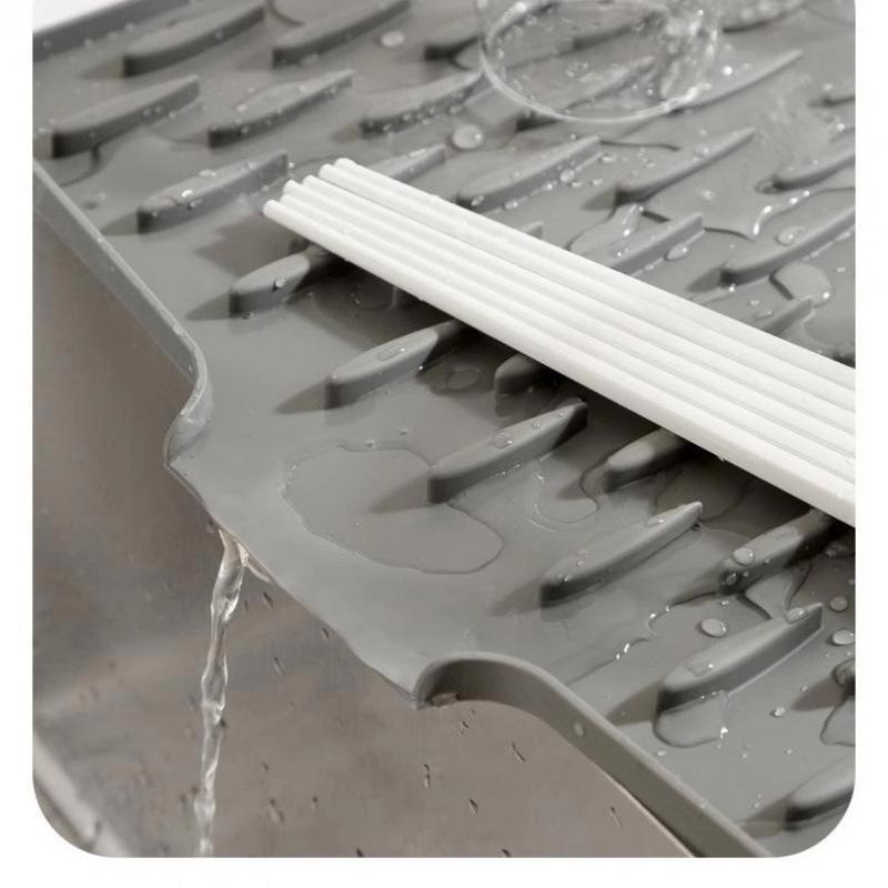 Cross-border Silicone Kitchen Mat: Waterproof, Heat-Resistant, Anti-Scald Tabletop & Draining Mat for Dishwashing and Pot Insulation