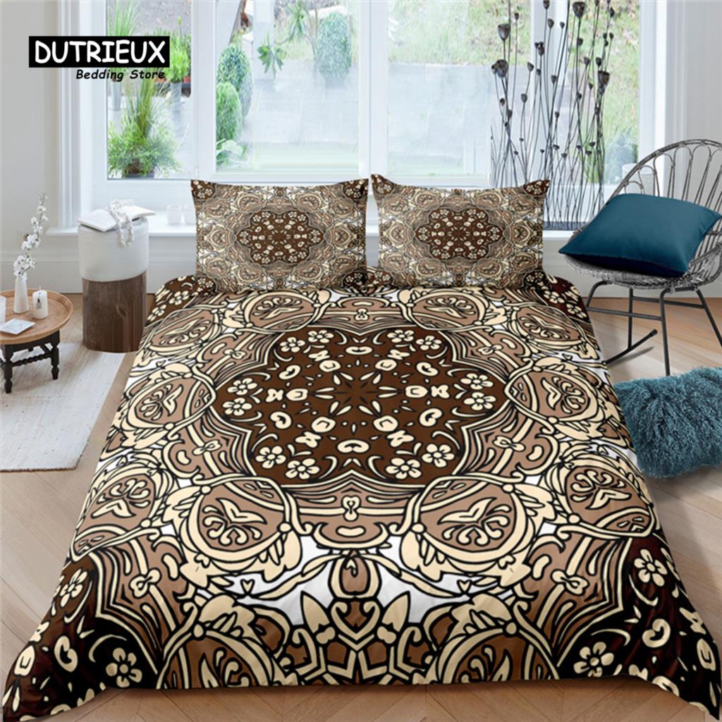Home Living Luxury 3D Golden Flower Bedding Set Comfortable Duvet Cover Set Kids Bedding Set Queen and King EU/US/AU/UK Size