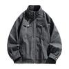 New fat plus size leather jacket men's PU leather tooling large size lizard leather jacket men's stand-up collar locomotive shake