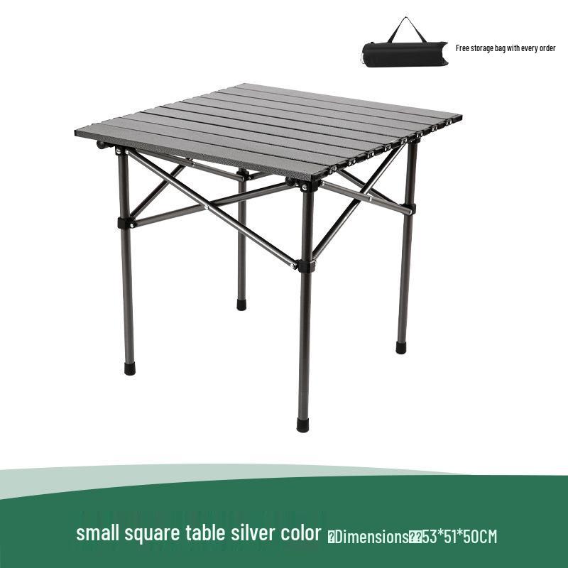Aluminum-Magnesium Folding Table & Chair Set: 5-Piece Portable Picnic & Camping Gear for Vehicle or Self-Driving Tours