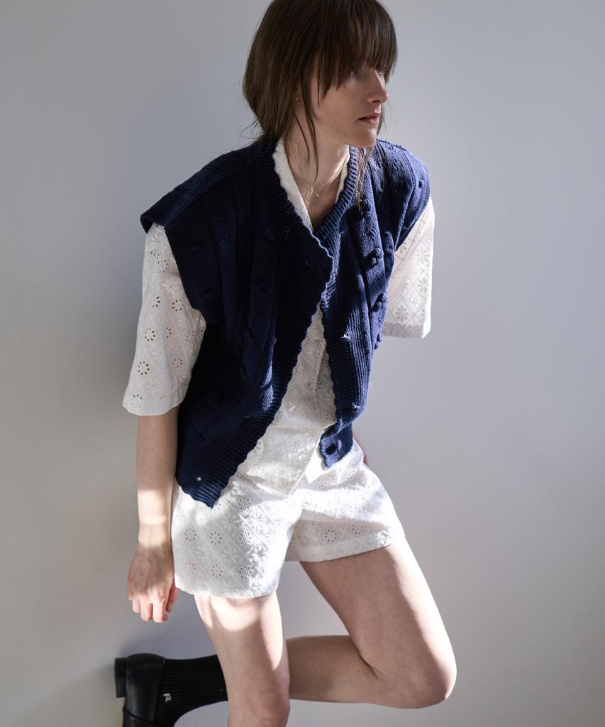 GRIDAJ Grida.J Jqd Knit Vest _ Navy