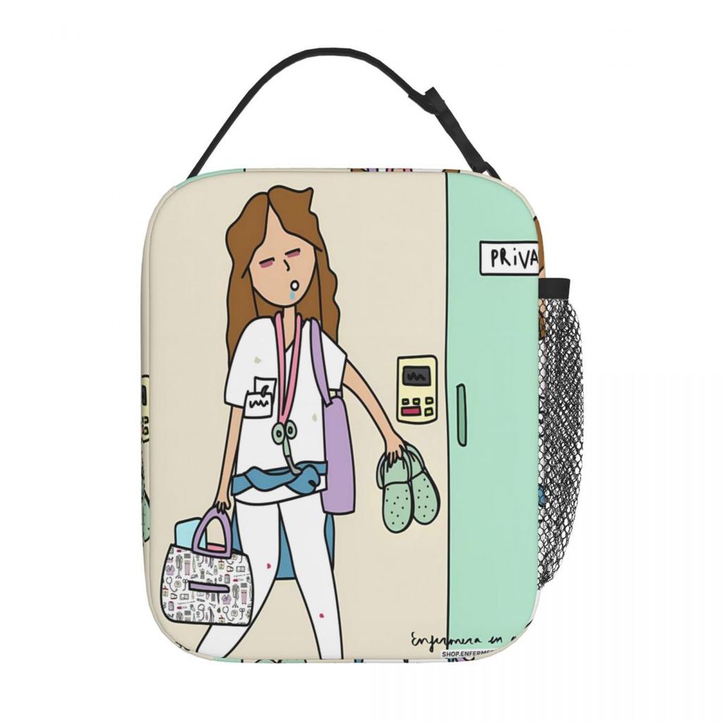 Comfort Doctor Nurse Lunch Bag Enfermera En Apuros Cute Lunch Box For Unisex Work Portable Insulated Cooler Bag Tote Food Bags