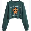 Women's Crop Sweatshirt Fall Halloween Long Sleeve Pullover Sweatshirt