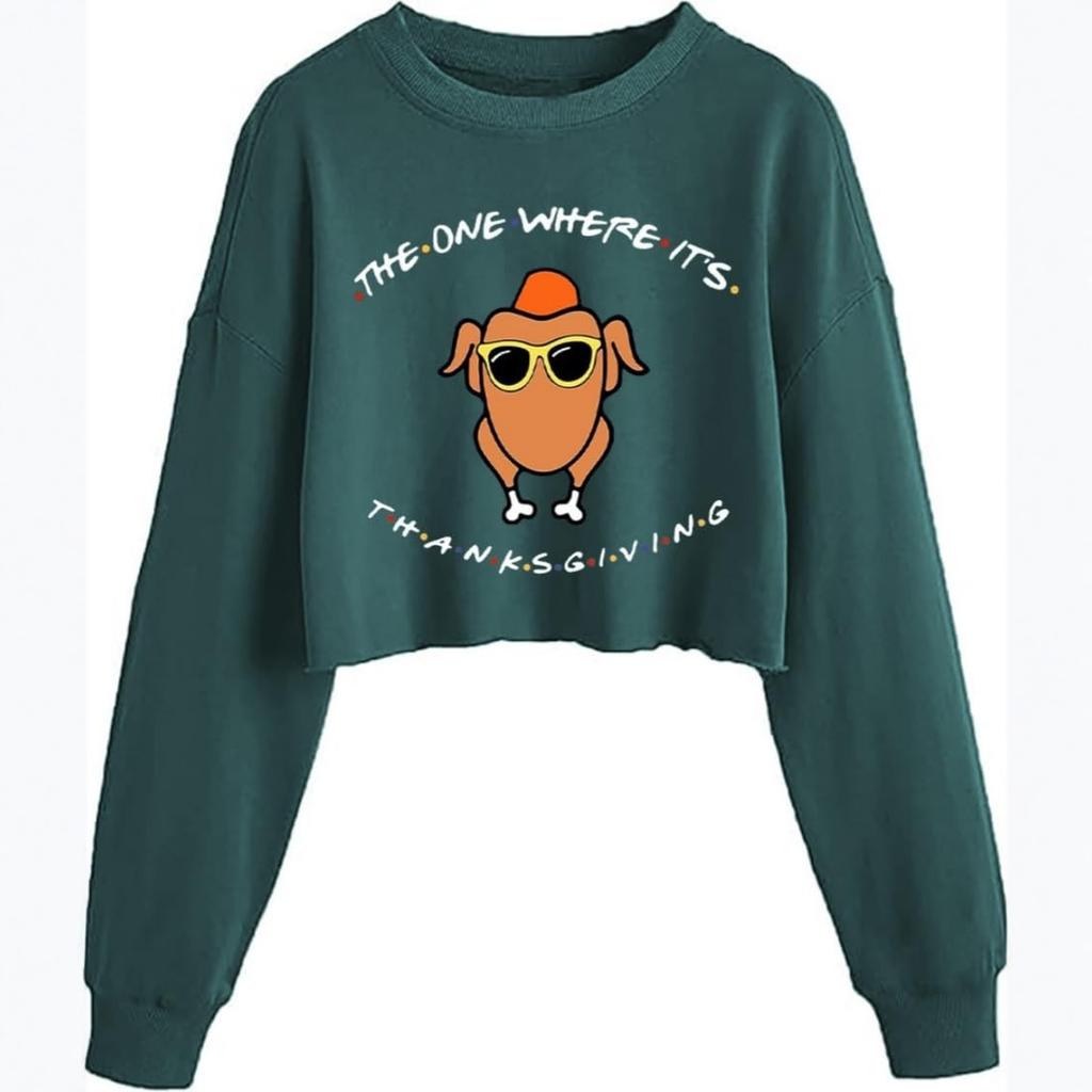 Women's Crop Sweatshirt Fall Halloween Long Sleeve Pullover Sweatshirt