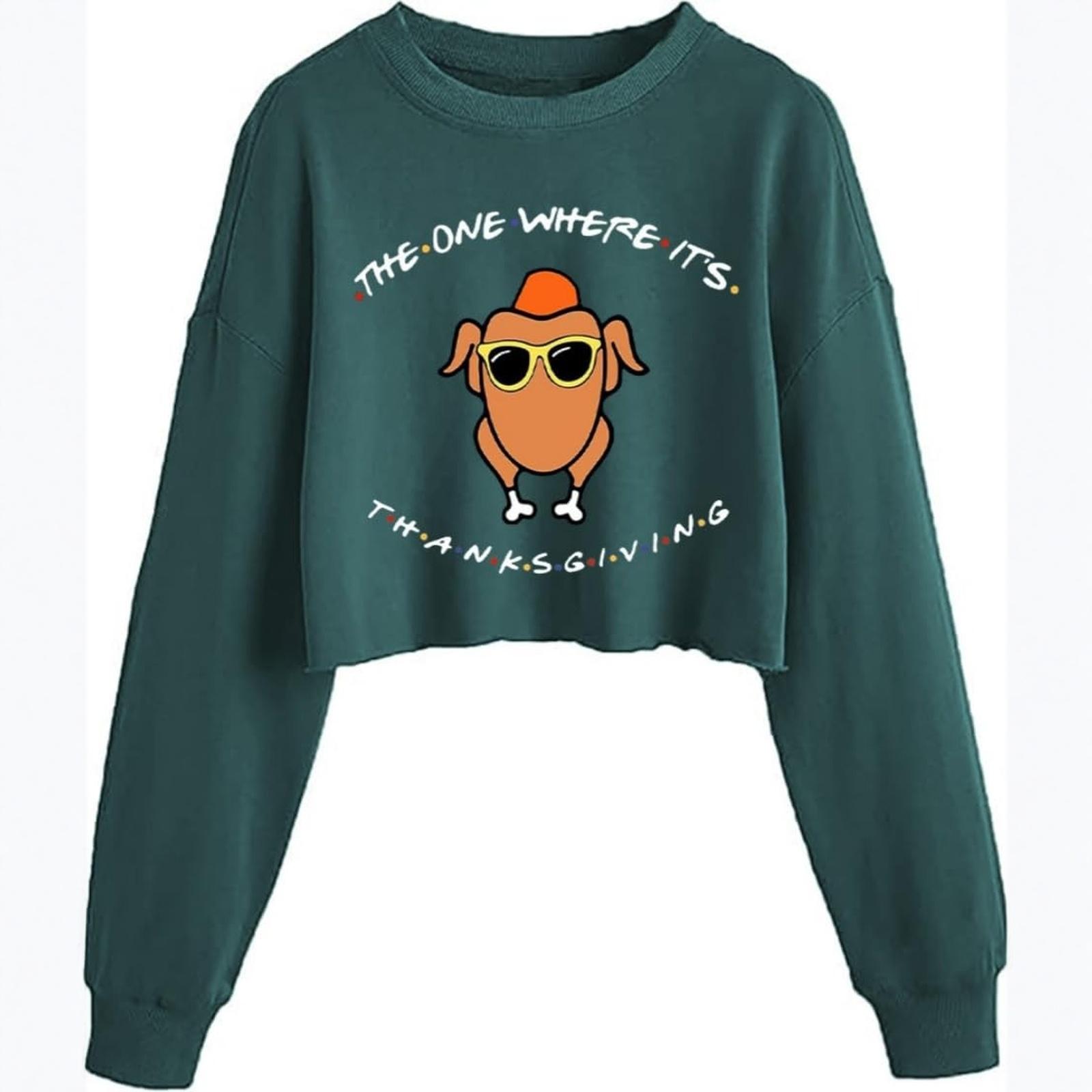 

Женский укороченный свитшот Осень Хэллоуин С длинным рукавом Свитшот-пуловер L