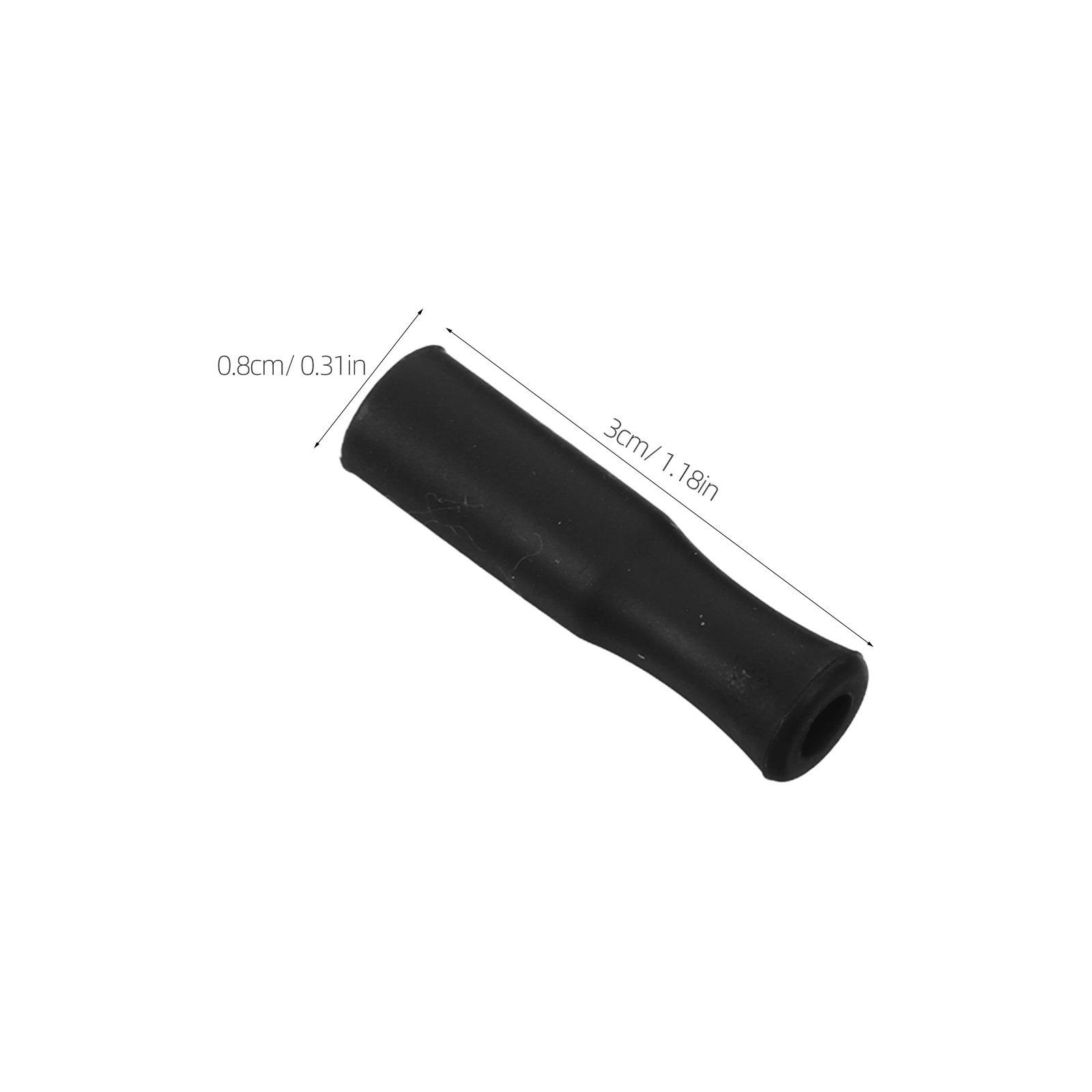 

20Pcs Silicone Straw Tips Replacement for 6Mm Diameter Stainless Steel Glass Straws Reusable Heatproof Soft nozzle Straw чорний