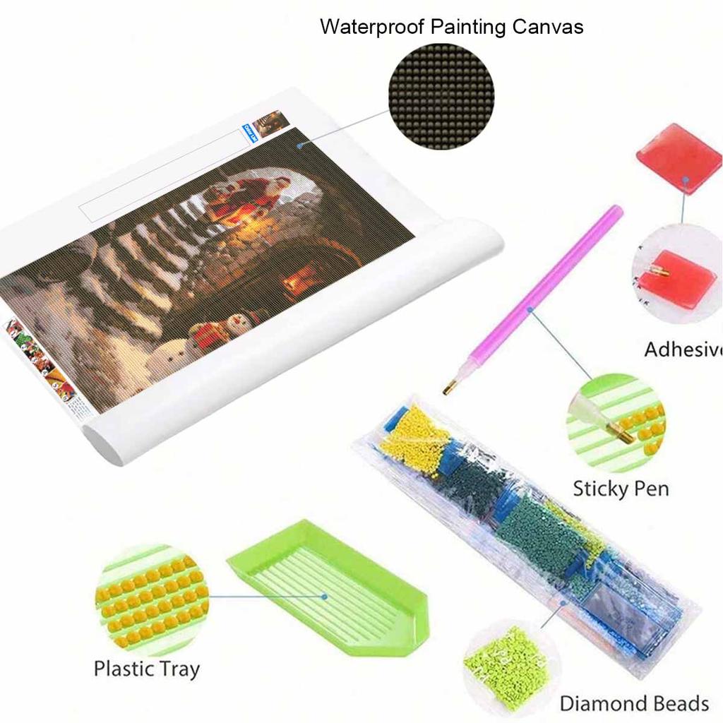 Full Drill Diamond Art Kit Christmas Snowman DIY Rhinestone Painting Canvas Creative Handmade Gift for Dog Lovers Holiday Home Decor