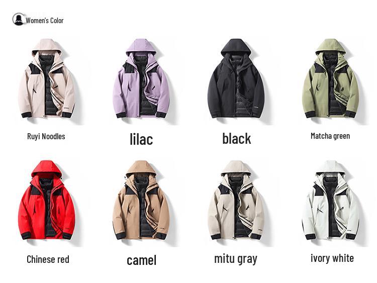 Teen Outdoor Colorblock 3-in-1 Waterproof Windbreaker with Detachable Hood