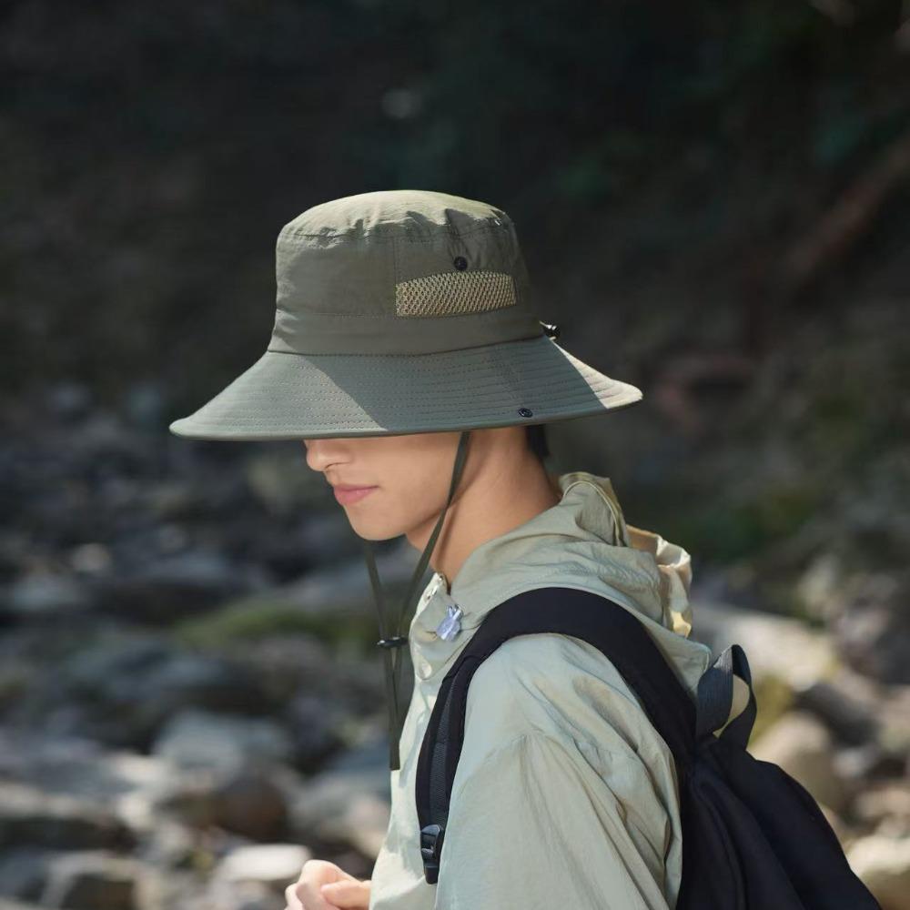 Wide Brim Fishing Hat Foldable Fisherman Hat Fashionable Western Cowboy Hat  Outdoor Camping зелёный