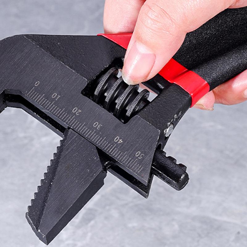 1 Pcs 6/8" Short Handle Adjustable Wrench Oversized Open Bathroom Wrench Mini Small Board Large-Diameter Adjustable Short Handle