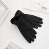 Soft Bow Anti-cold Mittens Down Cotton Satin Windproof Gloves Gift Plush Thickened Gloves  Winter