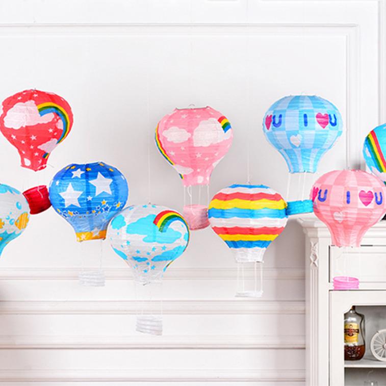 Children's Cartoon Hot Air Balloon Paper Lantern for Weddings and Kindergarten Decorations