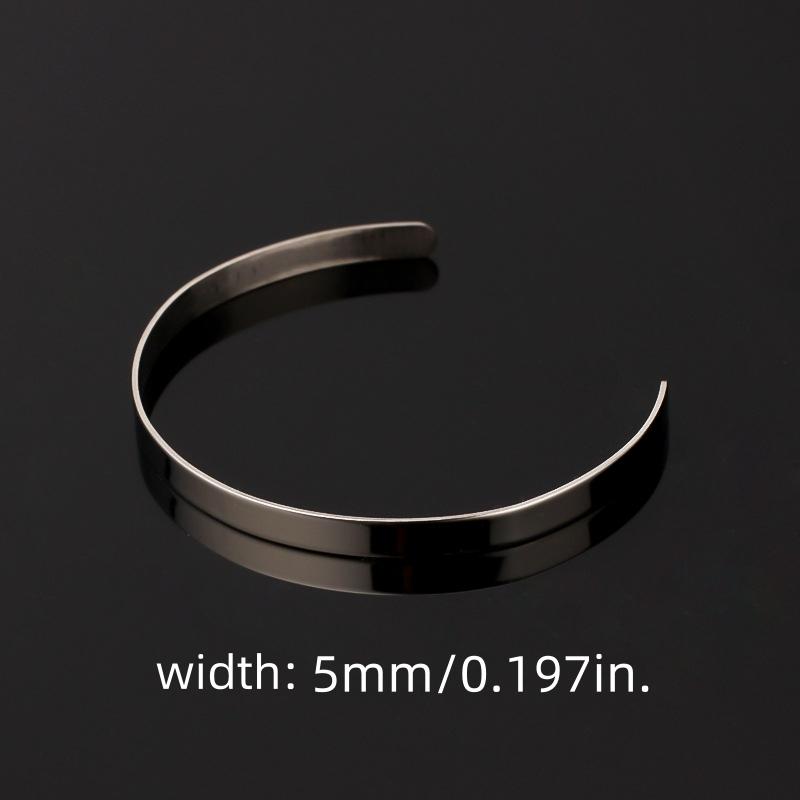 

Изогнутый браслет из нержавеющей стали 304, 1 шт., кожаный браслет, многоразмерное отверстие, сделай сам, кожаный браслет растительного дубления, стильный сердечник