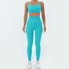 Longchan Naked-Feel High-Waist Butt-Lift Yoga Set with Criss-Cross Back Camisole