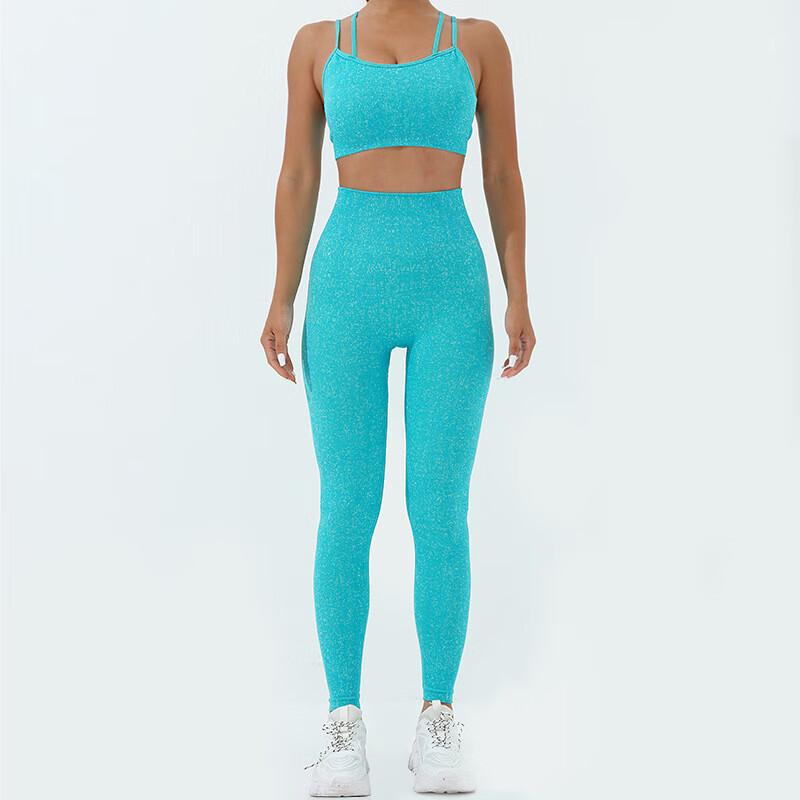 Longchan Naked-Feel High-Waist Butt-Lift Yoga Set with Criss-Cross Back Camisole