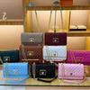Quilted Women Crossbody Bag Rotating Metal Turn Lock Chain Shoulder Bag Luxury Designer Small Flap Handbag Daily Messenger Bag