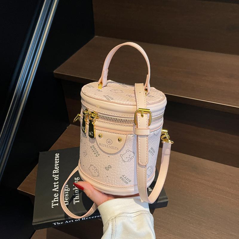 

High-end niche bag women s autumn and winter new fashion shoulder messenger bag women s portable mini bucket bag рожевий