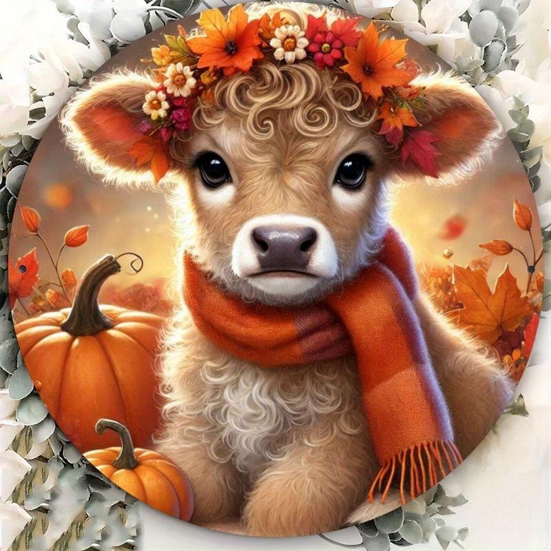 2D Flat Hanging Decorative Metal Sign Hand Painted Art