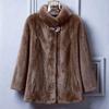 Womens Mid-Length Faux Fur Coat Hooded Thick Warm Winter Outerwear Plus Size Mink Jacket