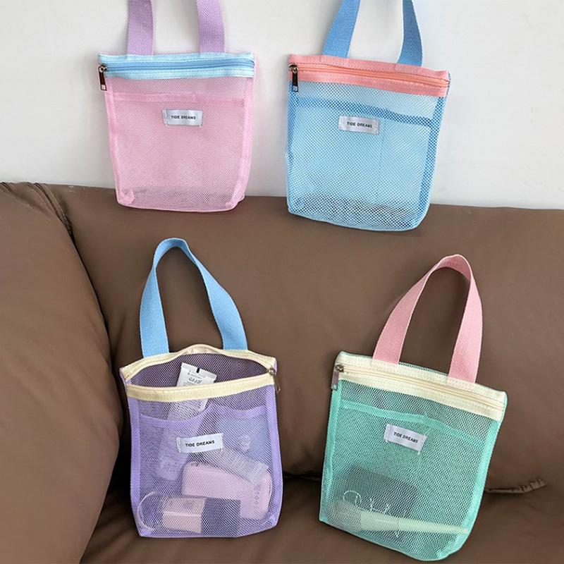 1Pcs Mesh Makeup Toiletry Storage Bags Handbags Portable Travel Washing Body Shower Tools Organizer Cosmetic Organizer Pouch