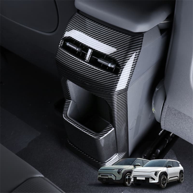 For Kia EV3 2024 2025 Carbon Fiber Central Console  Window Button Air Middle Vent Trim Rear Row Cover Car Tuning Accessories LHD