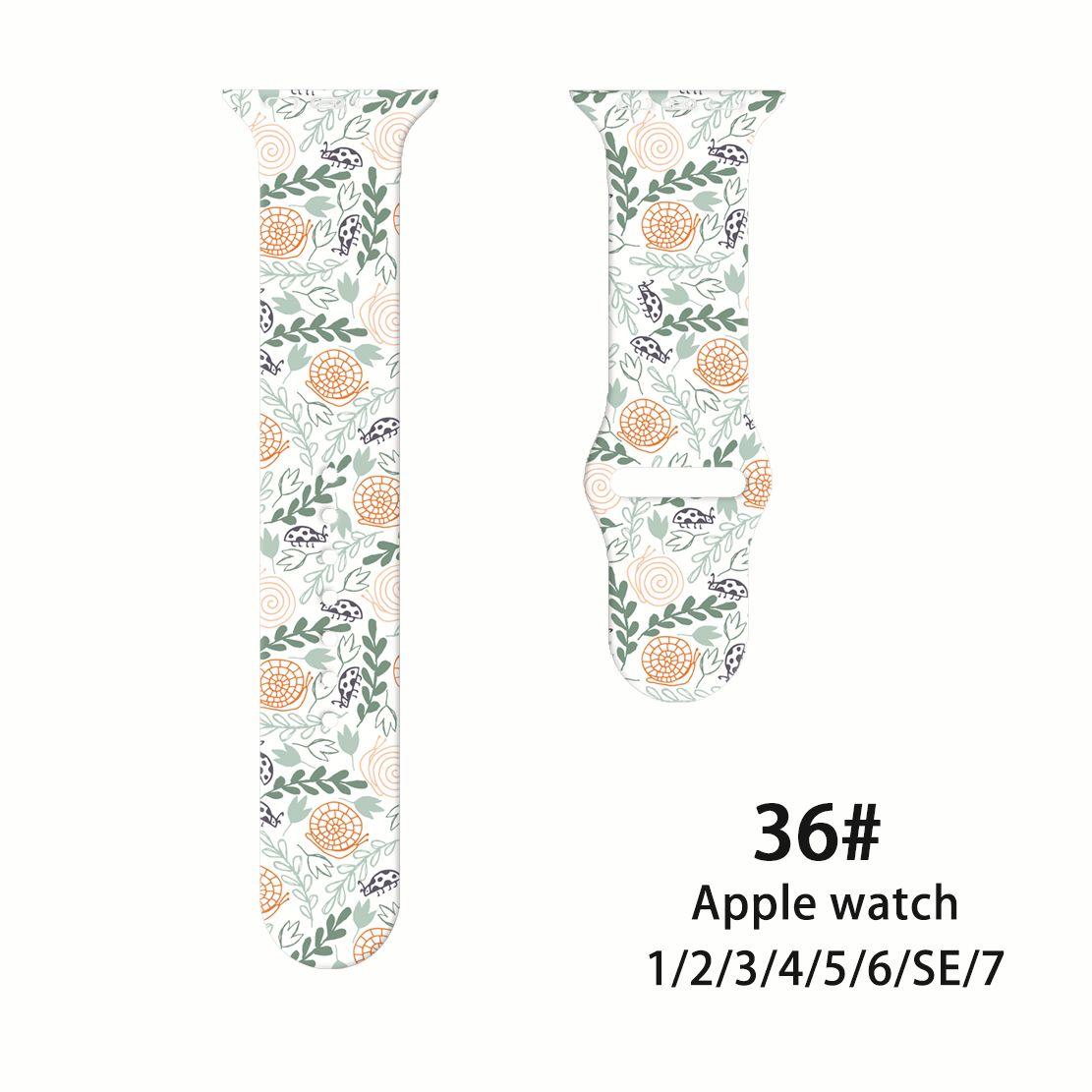 

Ремешок Fresh Mori Printed Strap для Apple Watch S10 - мягкий силиконовый спортивный креативный сменный ремешок для iWatch 10/9/8/7/6/5/4/3/2/1/Se/Ultra/Ultra2 49 мм S10- 46MM