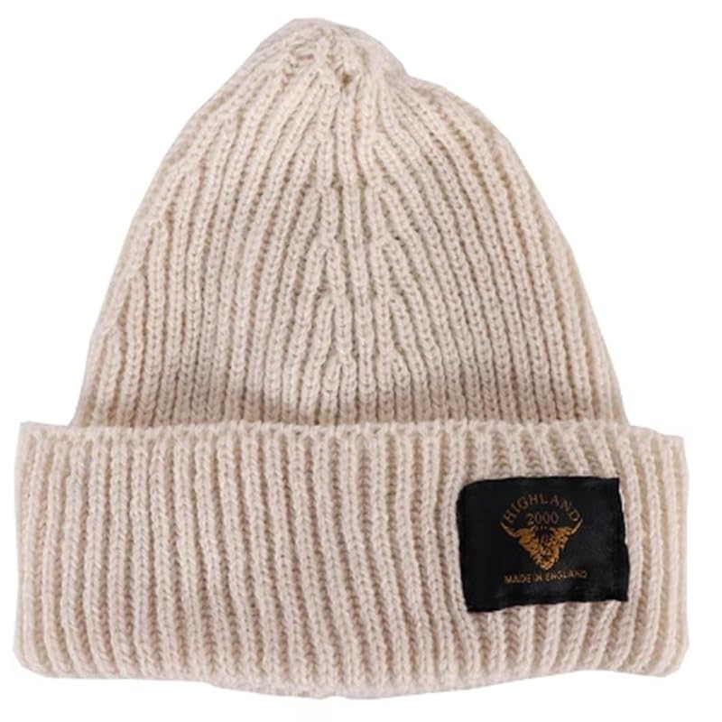 

[Highland 2000] merino wool Special order ribbed knit cap hat knit hat ladies men s (JP, alphabet, Free Size, White)
