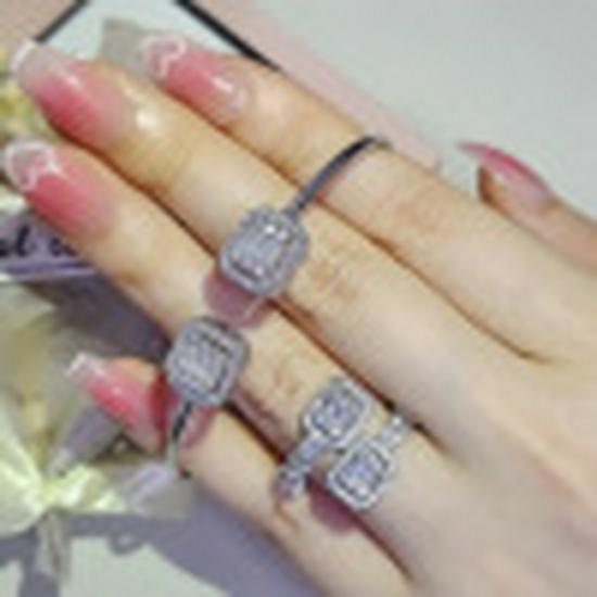 Women's Adjustable Open Design Light Luxury Ring & Bracelet Set