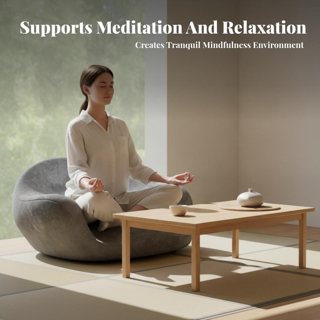 Padded Meditation Seat Memory Foam Cushion Soft Textile Gray