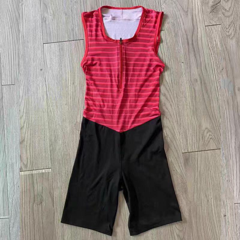 Tuosheng Athletics Striped Sports Bodysuit for Competitions  Training [Custom Printing Available] Large