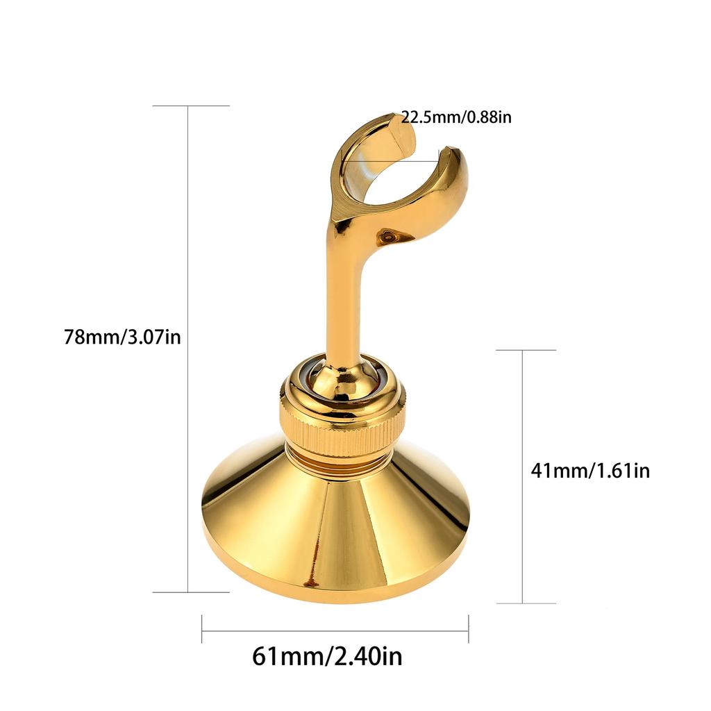 1pc Antique Shower Head Holder Solid Brass Bracket Wall Mounted Handheld Showers Stand Gold Bronze Black Base Minimalist Retro