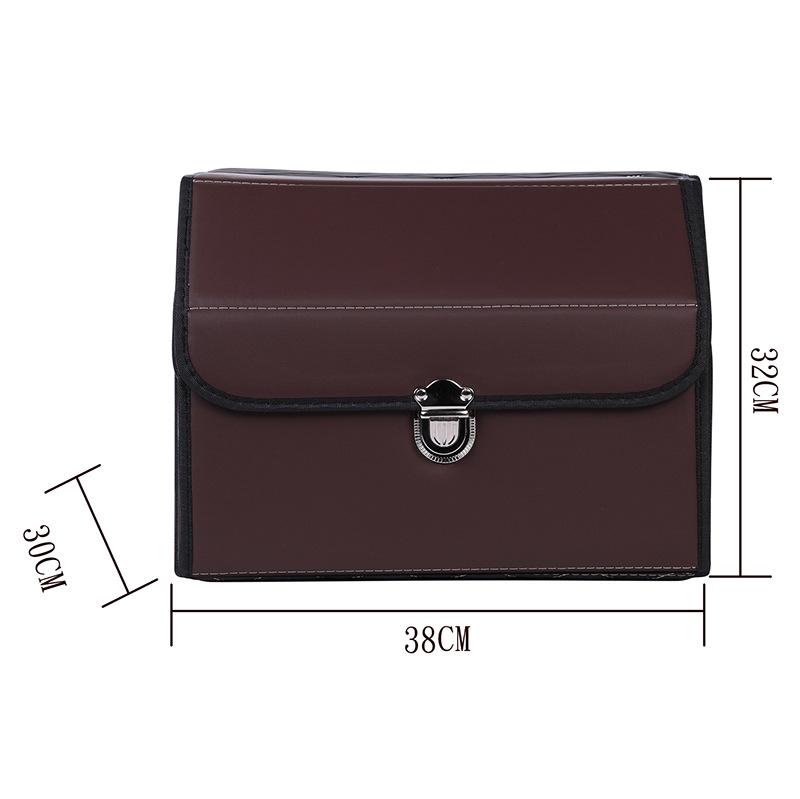 Leather Car Trunk Storage Box with Logo - Multifunctional Folding Organizer