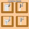 4 In 1 Waterfall Kitchen Faucet 360° Rotatable Faucet Extender Multifunctional Sink Water Tap Splash-proof 4 Modes Spout