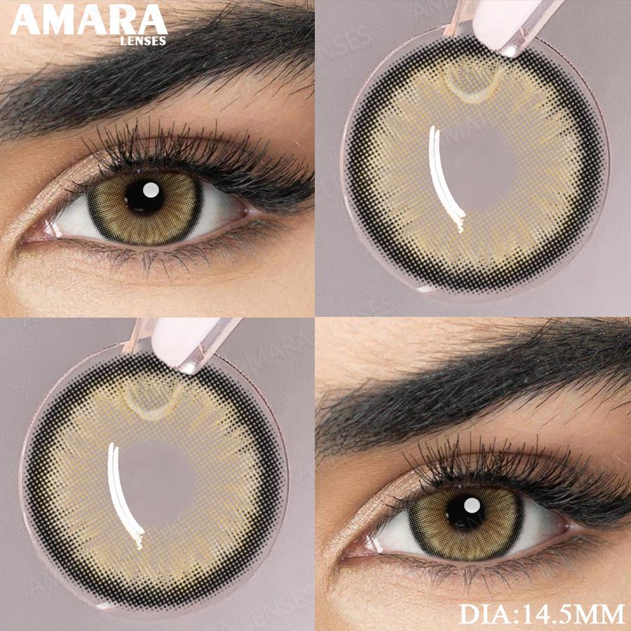 AMARA Colored Contacts Lenses Brown Eyes Natural Contacts Gray Beautiful Pupils Blue Eye Lens Yearly Green Beauty Makeup Lens