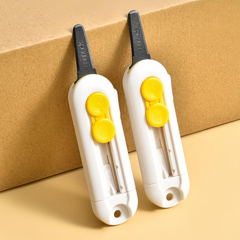 1 шт. Магнитный мини-нож для резки, выдвижное лезвие, портативный вскрыватель писем и резак для бумаги, прочный материал ABS