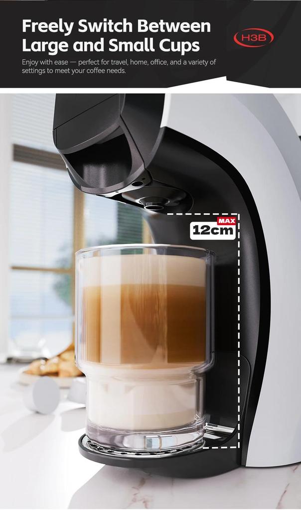 HiBREW Multifunctional 3 In 1 Multiple Capsule Coffee Maker Full Automatic With Hot & Cold Mode 19Bar